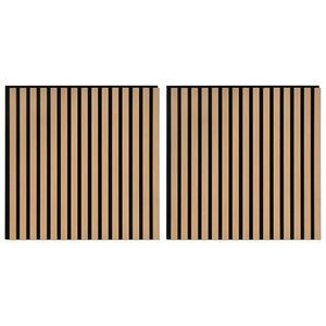 vidaXL Pannelli da parete 2 pcs Naturale 60,5 x 60 cm