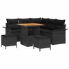 vidaXL Set Divano da Giardino 8 pz Nero polyrattan