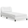 vidaXL Letto con Materasso Hvar Bianco 90x200 cm in Similpelle