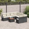 vidaXL Set Divano da Giardino 9 pcs Nero e Crema polyrattan