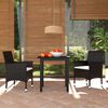 vidaXL Set da Pranzo da Giardino 3 pz con Cuscini in Polyrattan Nero