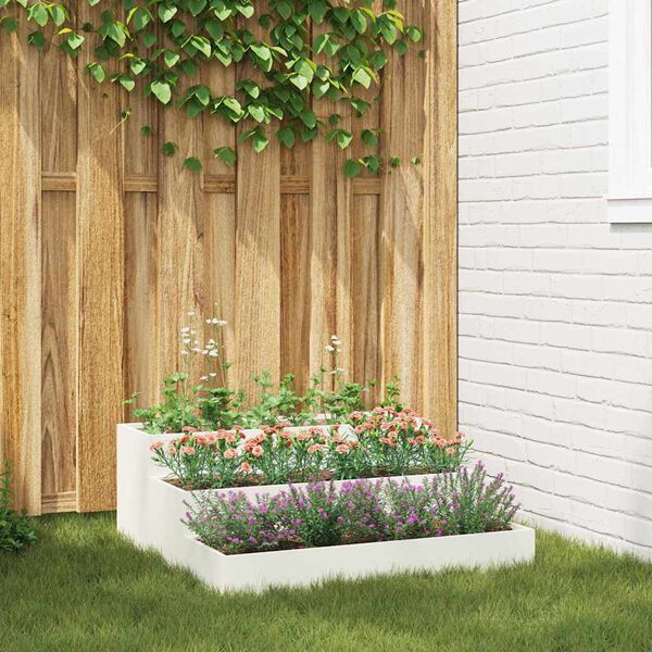 vidaXL Vaso da giardino Bianco 90 x 90 x 35 cm
