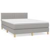 vidaXL Giroletto a Molle con Materasso Grigio Chiaro 140x200cm Tessuto