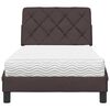 vidaXL Letto con Materasso Marrone Scuro 90x190 cm in Tessuto