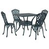 vidaXL Set di Tavolo da Giardino 5 pz Verde Alluminio pressofuso