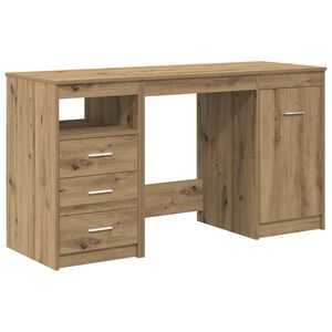 vidaXL Scrivania con armadietto in Legno Multistrato Rovere Artigianale