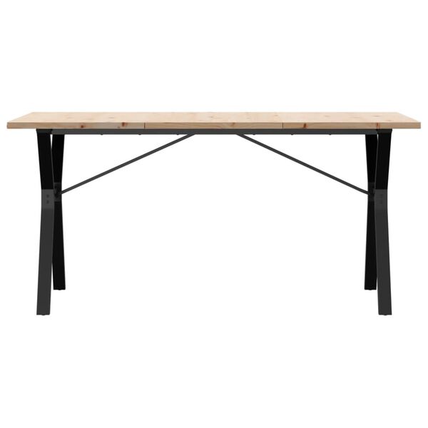 vidaXL Tavolo da Pranzo Telaio a Y 160x80x75,5 cm Legno Pino e Acciaio