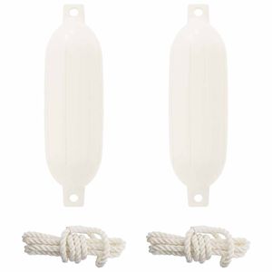 vidaXL Fendini per barche 2 pz &Oslash; 14 x 50 cm Bianco PVC