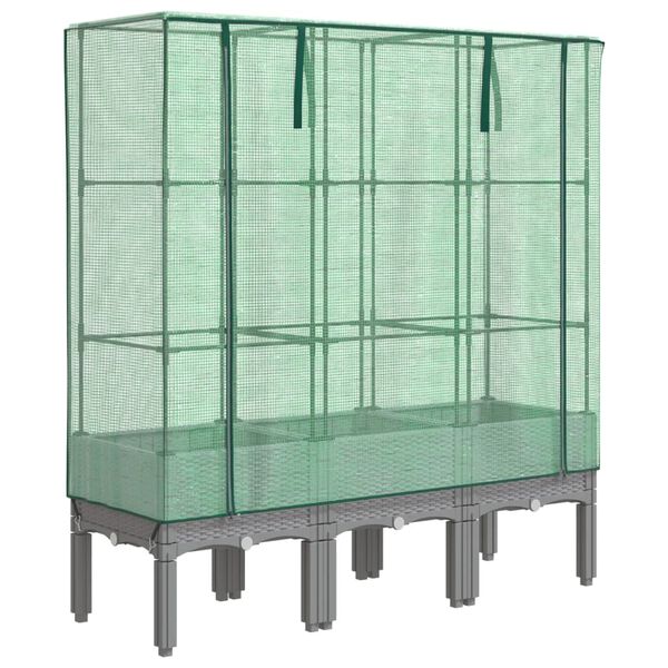 vidaXL Letto Rialzato con Copertura Serra Effetto Rattan 120x40x140 cm