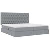 vidaXL Letto con contenitore e materasso Grigio chiaro 200 x 200 cm