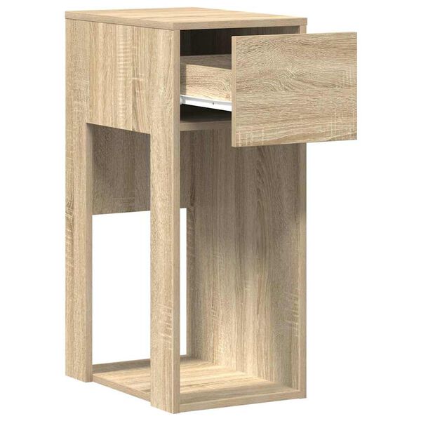 vidaXL Supporto per Computer a Torre con Cassetto Rovere 30x44x74 cm