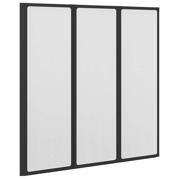 vidaXL Parete doccia Nero 120 x 2 x 117 cm Alluminio
