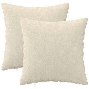 vidaXL Cuscino con cuscino HEERLEN 2 pz Crema Fleece in microfibra