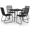 vidaXL Set da Pranzo da Giardino 5 pz in Polyrattan e Vetro