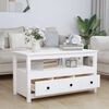 vidaXL Tavolino da Salotto Bianco 102x49x55 cm Legno Massello di Pino