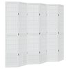 vidaXL Divisorio Ambienti 6Pannelli Bianco Legno Massello di Paulownia