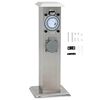 vidaXL Presa Elettrica da Giardino a Pilastro Acciaio Inox con Timer