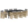 vidaXL Set da Pranzo per Giardino 9 pcs Beige