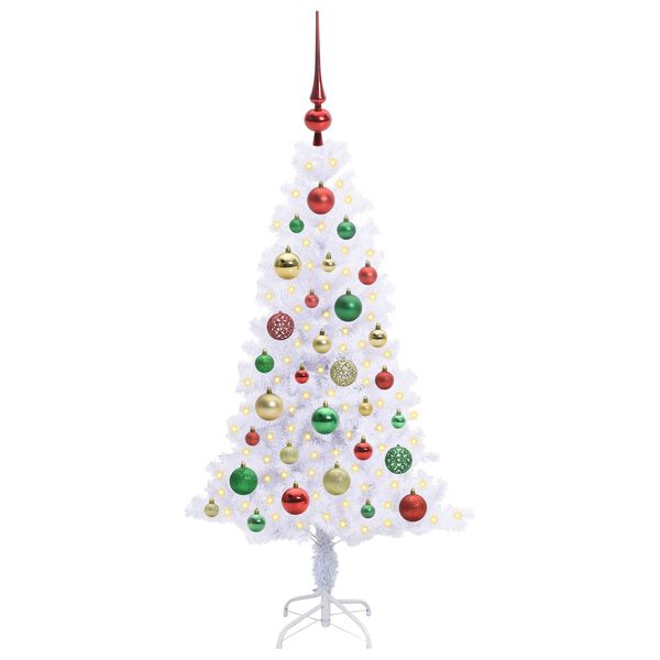 vidaXL Albero di Natale artificiale Bianco 120 cm PVC e Acciaio