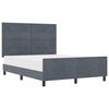 vidaXL Letto a molle con testiera Grigio scuro 140 x 190 cm Velluto