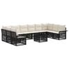 vidaXL Set Divano da Giardino 11 pcs Nero polyrattan