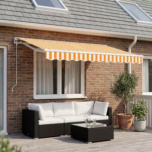 vidaXL Tessuto Ricambio Mantovana Tenda Righe Gialle e Bianche 300 cm
