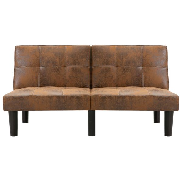 vidaXL Divano a 2 Posti Marrone in Similpelle Scamosciata