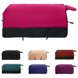 vidaXL Coperta per Cavalli Rosa e Nero 165 cm Poliestere