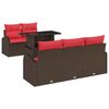 vidaXL Set Divano da Giardino 6 pz Marrone polyrattan