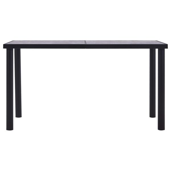 vidaXL Tavolo da Pranzo Nero e Grigio Cemento 140x70x75 cm in MDF