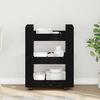 vidaXL Carrello da Cucina Rovere Nero 60 x 45 x 80 cm