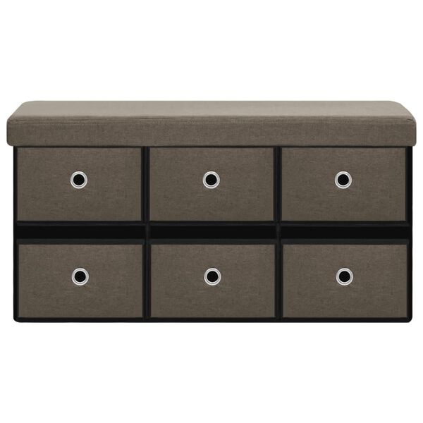 vidaXL Cassapanca Pieghevole Marrone 76x38x38 cm in Simil Lino