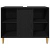 vidaXL Set di mobili per il bagno 3 pcs Nero Legno multistrato