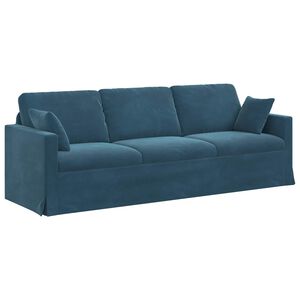 vidaXL Divano Blu 228 x 78 x 80 cm Velluto