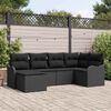 vidaXL Set Divano da Giardino 6 pcs Nero polyrattan