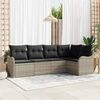 vidaXL Set Divano da Giardino 5 pcs Grigio chiaro polyrattan