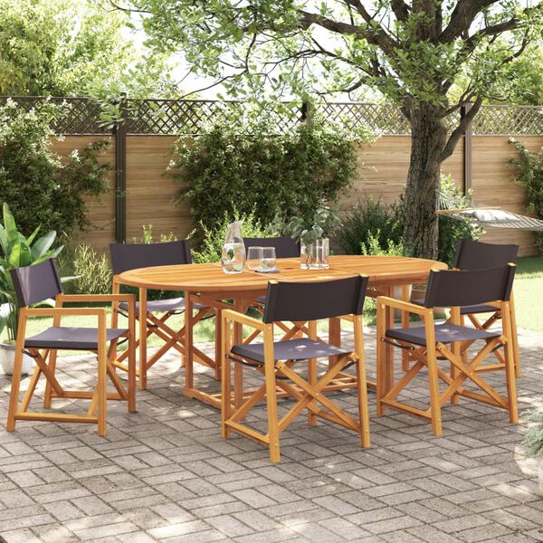 vidaXL Sedie da Giardino Pieghevoli 6 pz Grigio Scuro in Tessuto