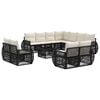 vidaXL Set Divano da Giardino 12 pcs Nero e Bianco Crema polyrattan