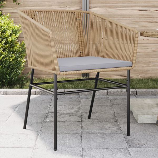 vidaXL Sedie da Giardino 2pz con Cuscini Marrone in Polyrattan