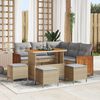 vidaXL Set Divano da Giardino 9 pcs Beige e Grigio Chiaro polyrattan