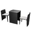 vidaXL Set da Bistrot 3 pz con Cuscini in Polyrattan Nero