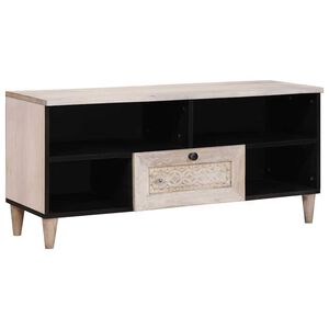 vidaXL Mobile TV con cassetto Bianco Sbiancato 100 x 33 x 46 cm