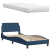 vidaXL Letto con Materasso Hanko Blu 90x190 cm in Tessuto
