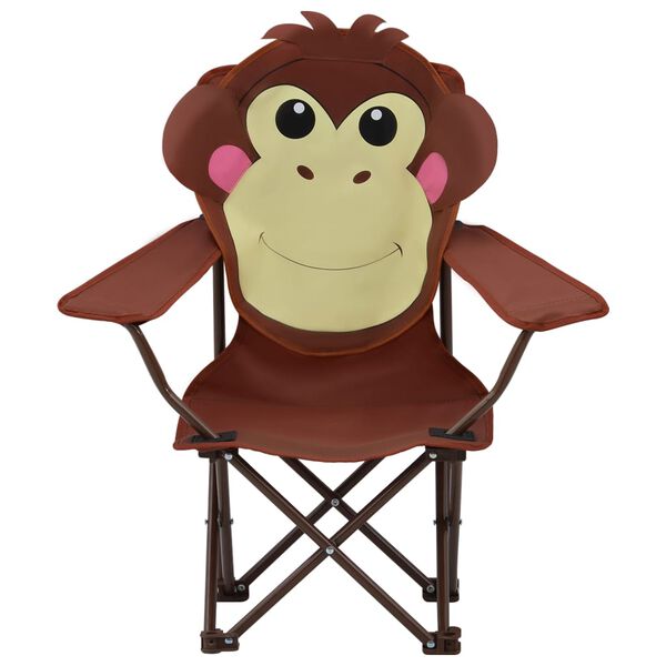 vidaXL Sedie da Giardino per Bambini 2 pz Marroni in Tessuto