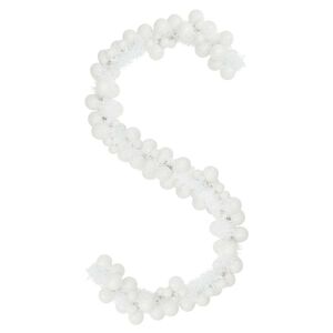 vidaXL Ghirlanda di Palline di Natale LED Bianco 186 cm Polistirolo
