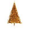 vidaXL Albero di Natale Artificiale a Metà con Supporto Oro 210 cm PET