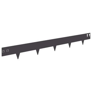 vidaXL Bordura per Prato 10 pz 100 x 12 cm Acciaio Nero