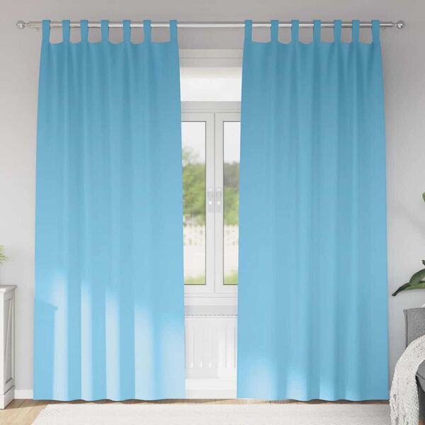 vidaXL Tende Blackout con Anelli 2 pcs Blu Chiaro 225 x 140 cm