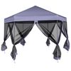 vidaXL Gazebo Esagonale Pop-Up con 6 Pareti Blu Scuro 3,6x3,1 m