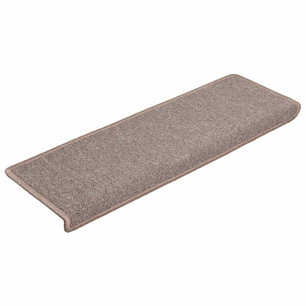 vidaXL Tappetini per scale 30 pz 65x21x4 cm Marrone chiaro Bordo rettangolare